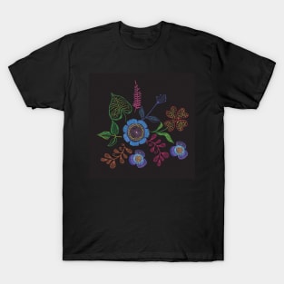 background of embroidered flowers T-Shirt